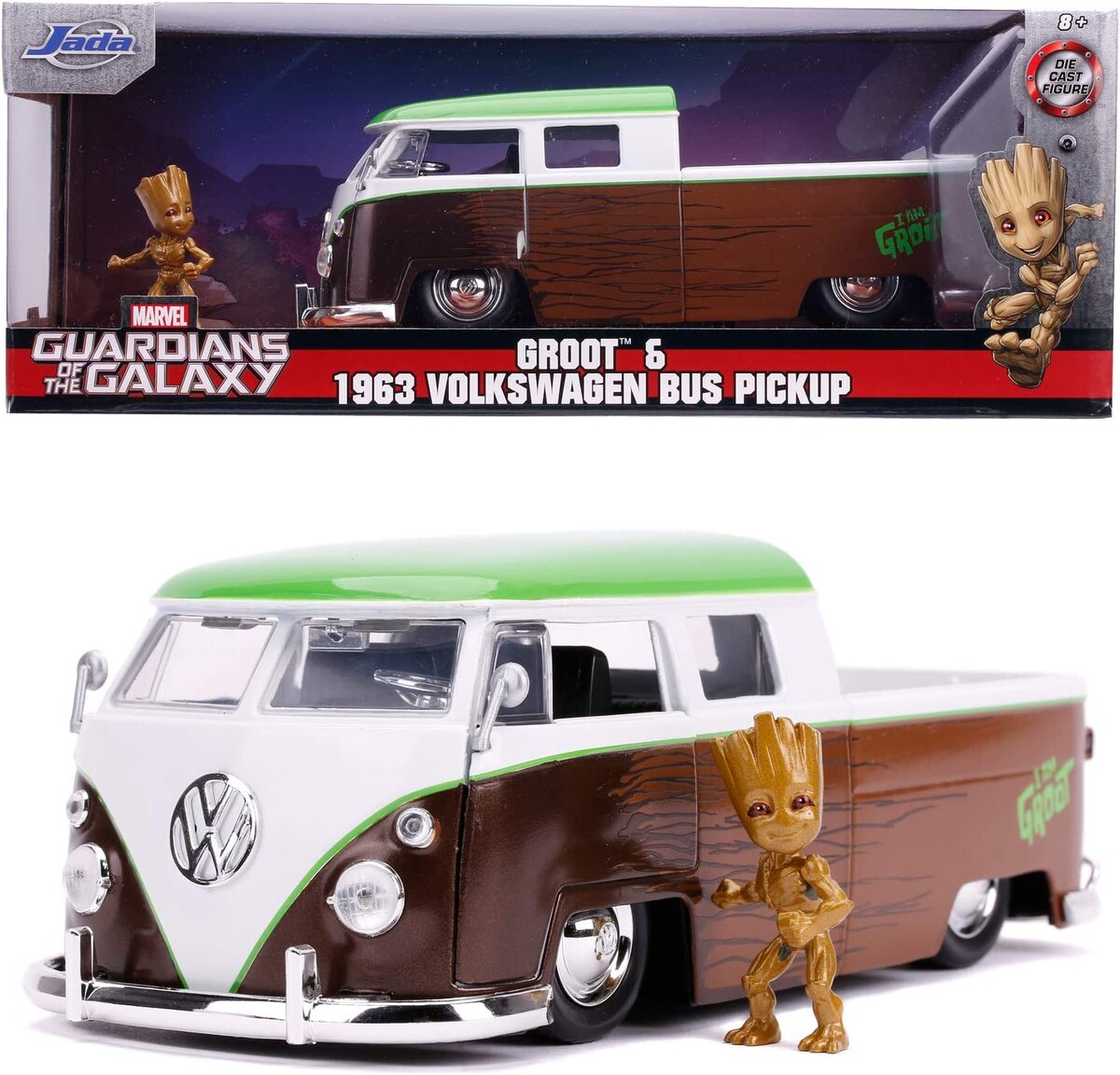 Jada 1:24 Marvel Groot 1963 Bus Pickup - Thumbnail