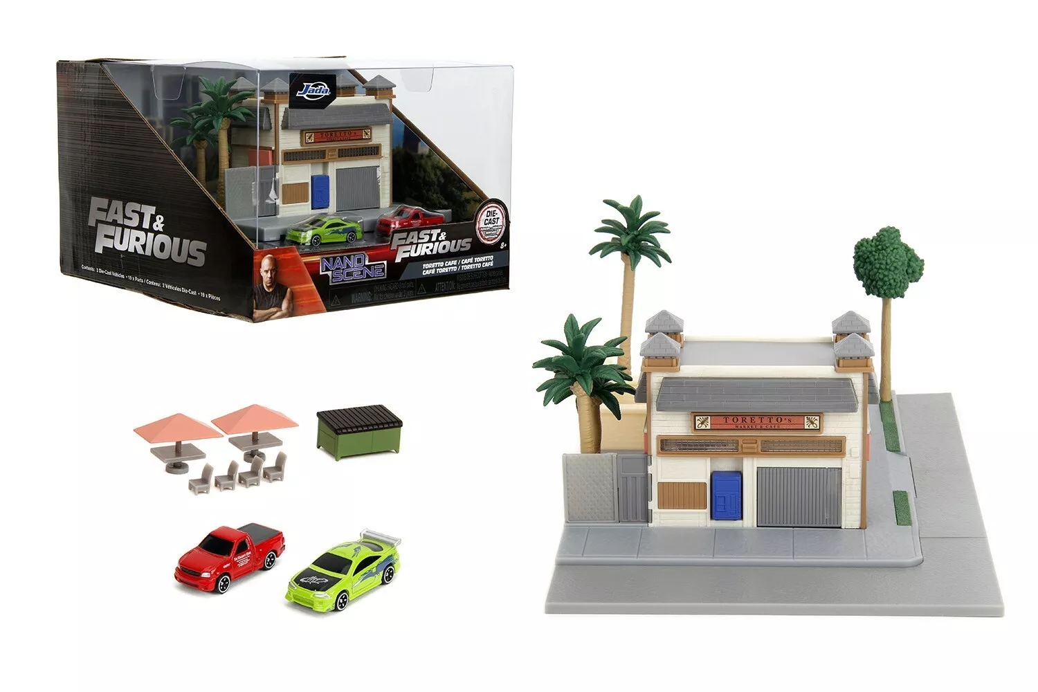 Jada Fast & Furious Nano Scene Diorama Dom Torreto's Market & Cafe 34914 - Thumbnail