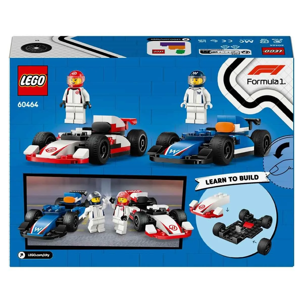 Lego City F1 Williams Racing ve Haas F1 Yarış Arabaları 60464 - Thumbnail