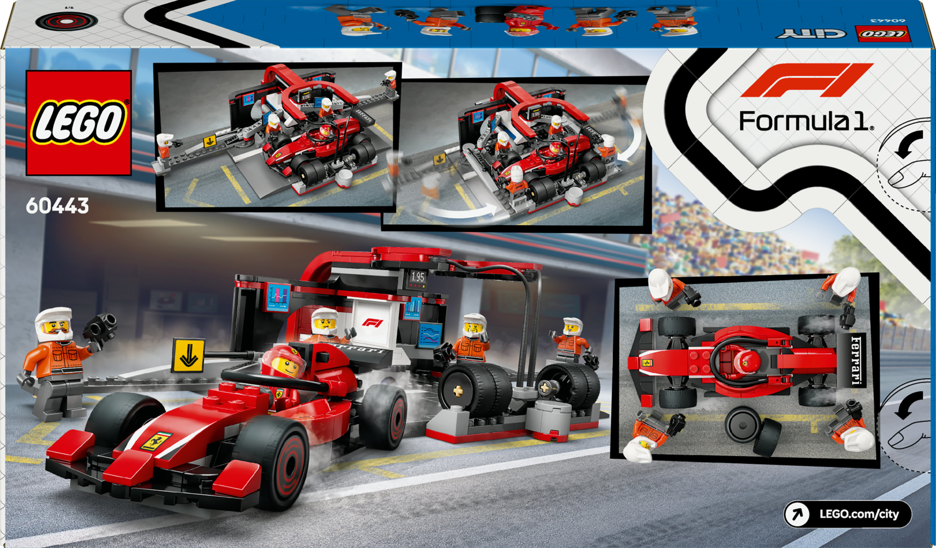 Lego City Ferrari Arabalı F1 Pit Stop ve Pit Ekibi 60443