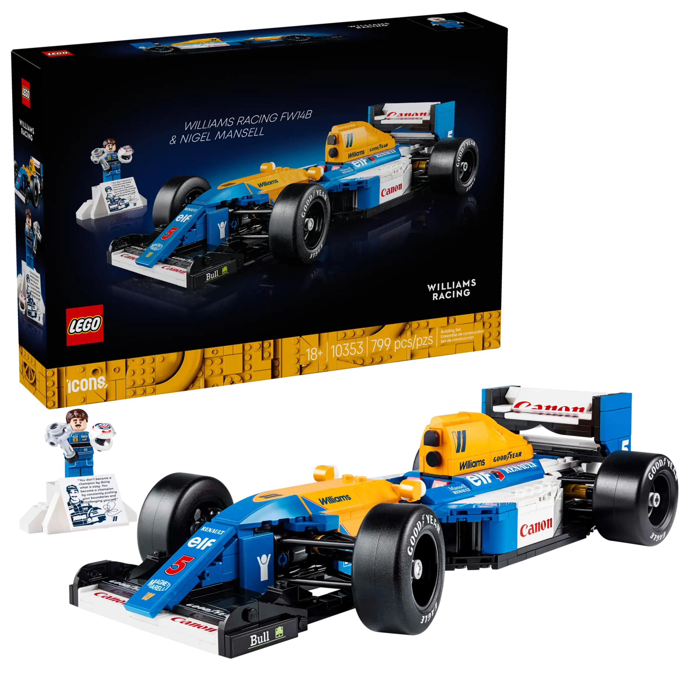 Lego Icons Williams Racing FW14B ve Nigel Mansell 10353