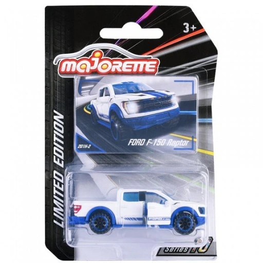 Majorette 1/64 Ford F-150 Raptor (White/Blue) 212054034 - Thumbnail