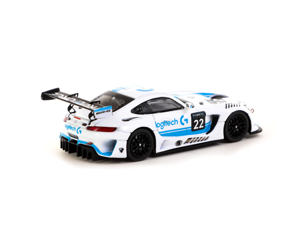 Tarmac Works Mercedes-AMG GT3 Logitech G Race with Plastic Truck Packaging - Logitech Special Edition - HOBBY64