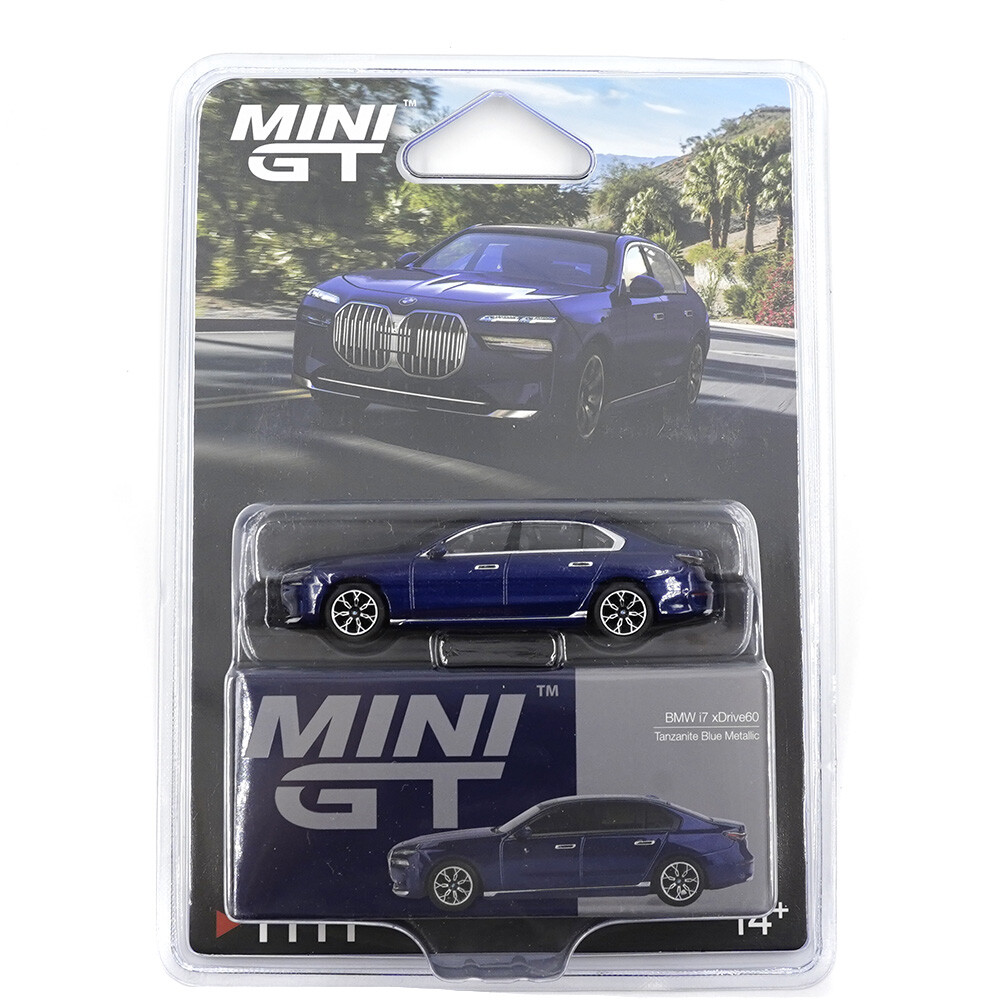 Mini GT - Mini GT 1/64 BMW i7 xDrive60 Tanzanite Blue Metallic - Blister Paket MGT01111-BL
