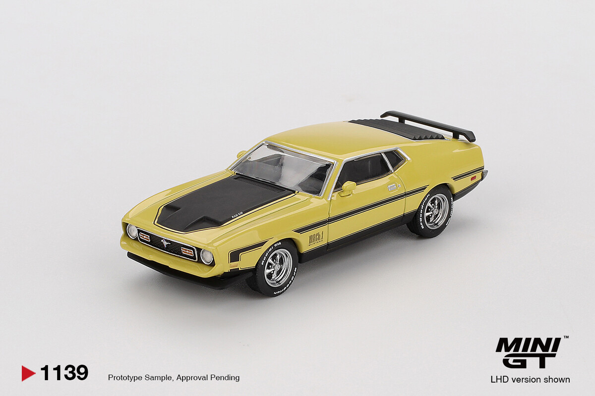 Mini GT - Mini GT 1/64 Ford Mustang Mach1 Grabber Yellow MGT01139