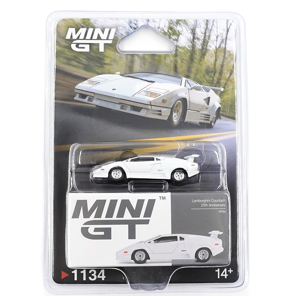Mini GT - Mini GT 1/64 Lamborghini Countach 25th Anniversary White - Blister Paket MGT01134-BL