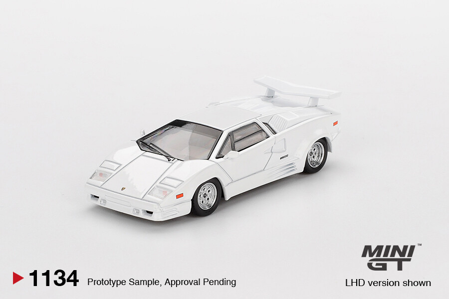 Mini GT - Mini GT 1/64 Lamborghini Countach 25th Anniversary White MGT01134