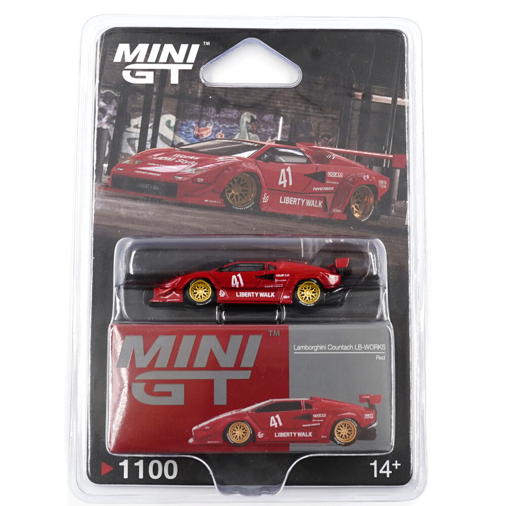 Mini GT - Mini GT 1/64 Lamborghini Countach LB-WORKS Red - Blister Paket MGT01100-BL