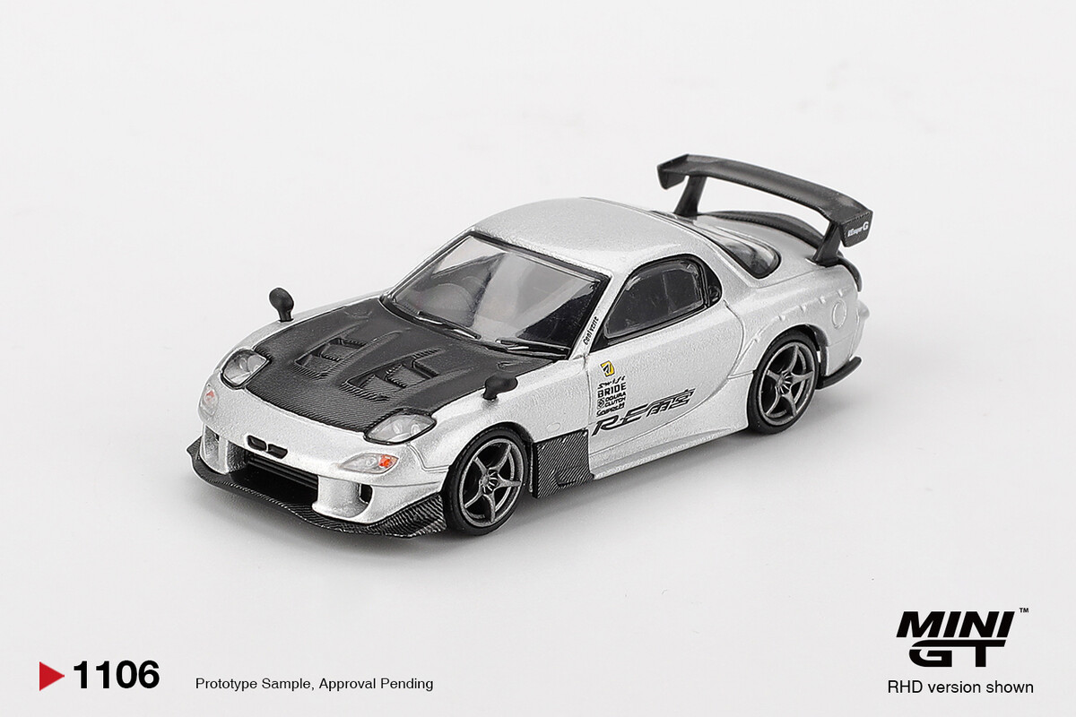 Mini GT - Mini GT 1/64 Mazda RX-7 RE-Amemiya Silver Metallic MGT01106