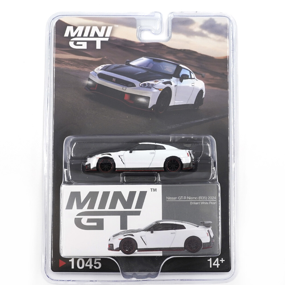 Mini GT - Mini GT 1/64 Nissan GT-R Nismo 2024 Brilliant White Pearl - Blister Paket MGT01045-BL
