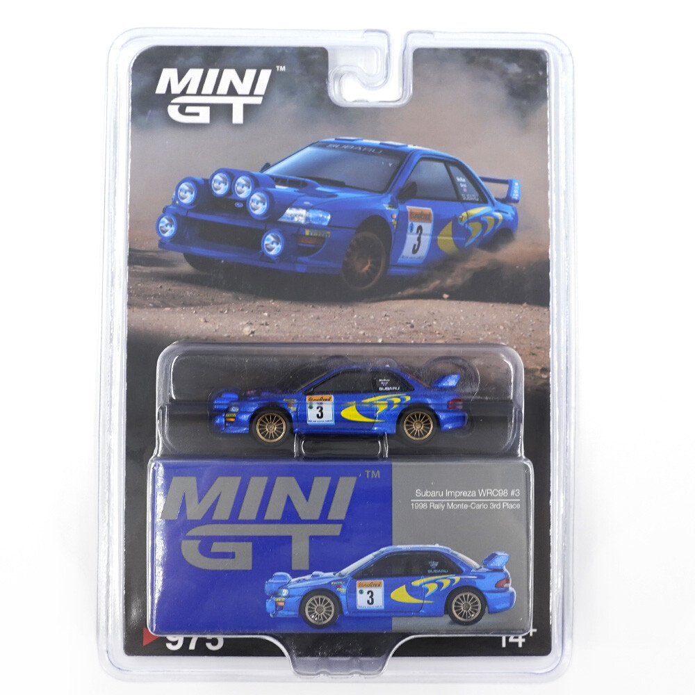 Mini GT - Mini GT 1/64 Subaru Impreza WRC98 1998 Rally Monte-Carlo 3rd Place #3 - Blister Paket MGT00975-BL