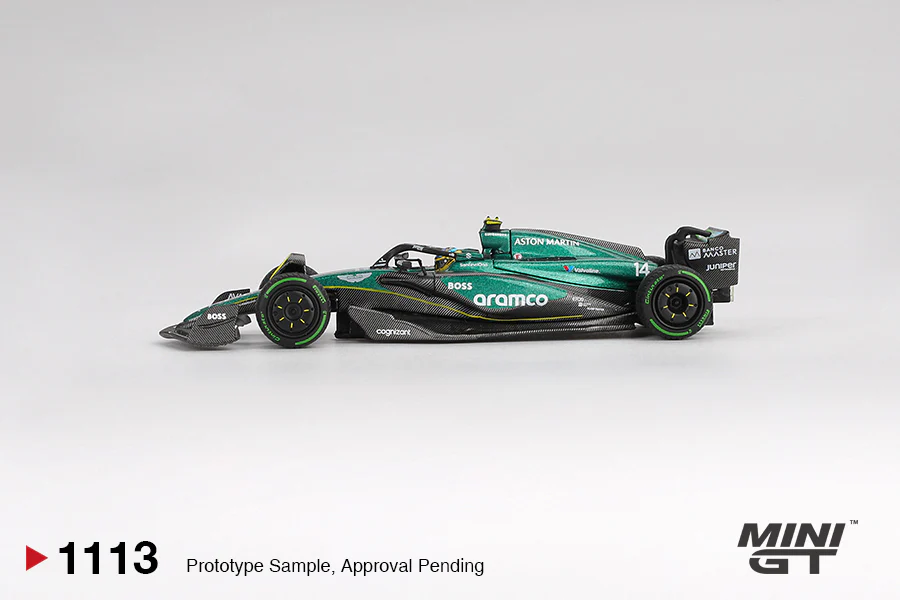 Mini GT 1/64 Aston Martin AMR24 Fernando Alonso 2024 F1 2024 Canadian GP MGT01113 - Thumbnail
