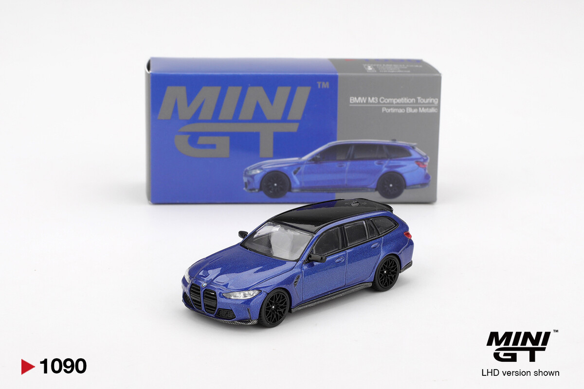 Mini GT 1/64 BMW M3 Competition Touring Portimao Blue Metallic MGT01090 - Thumbnail