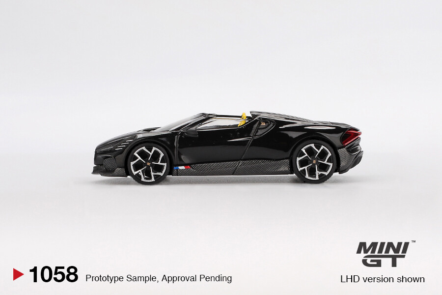 Mini GT 1/64 Bugatti W16 Mistral Black MGT01058 - Thumbnail