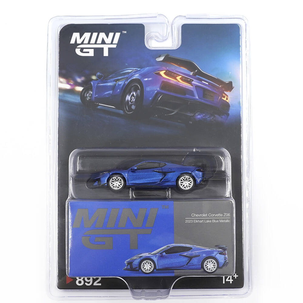Mini GT 1/64 Chevrolet Corvette Z06 2023 Elkhart Lake Blue Metallic - Blister Paket MGT00892-BL