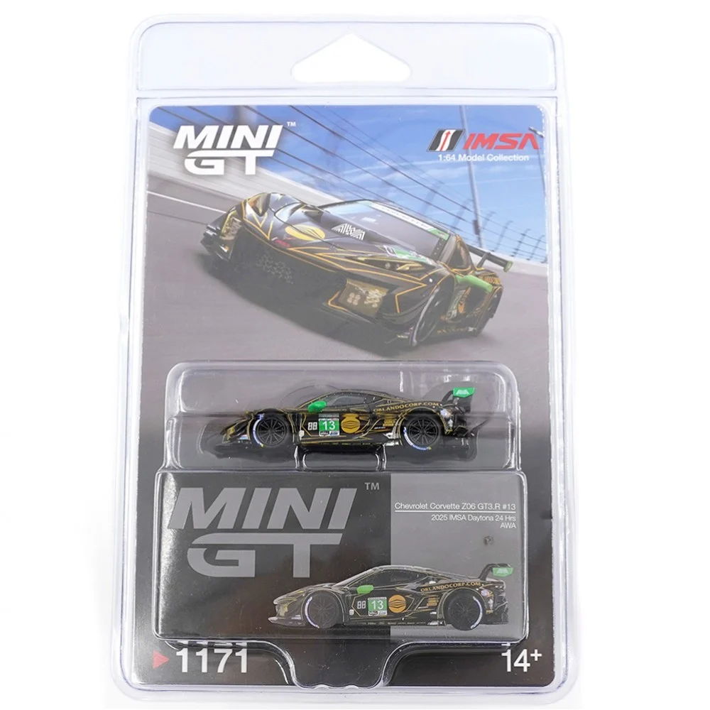 Mini GT 1/64 Chevrolet Corvette Z06 GT3.R AWA 2025 IMSA Daytona 24 Hrs - Blister Paket MGT01171-BL - Thumbnail