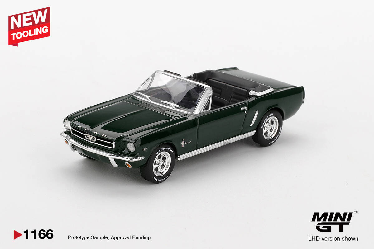 Mini GT 1/64 Ford Mustang Convertible 1964 Highland Green MGT01166
