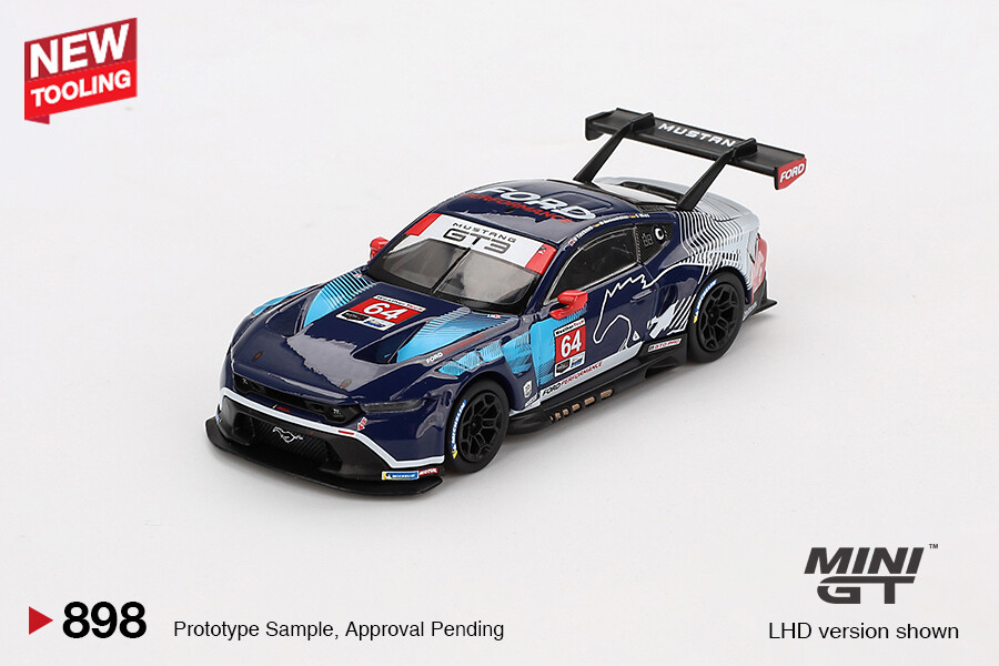 Mini GT 1/64 Ford Mustang GT Ford Multimatic Motorsports 2024 IMSA Daytona 24 Hrs MGT00898 - Thumbnail
