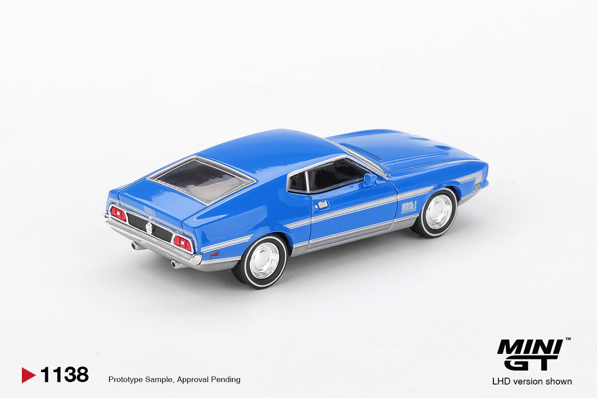 Mini GT 1/64 Ford Mustang Mach 1 Grabber Blue MGT01138 - Thumbnail