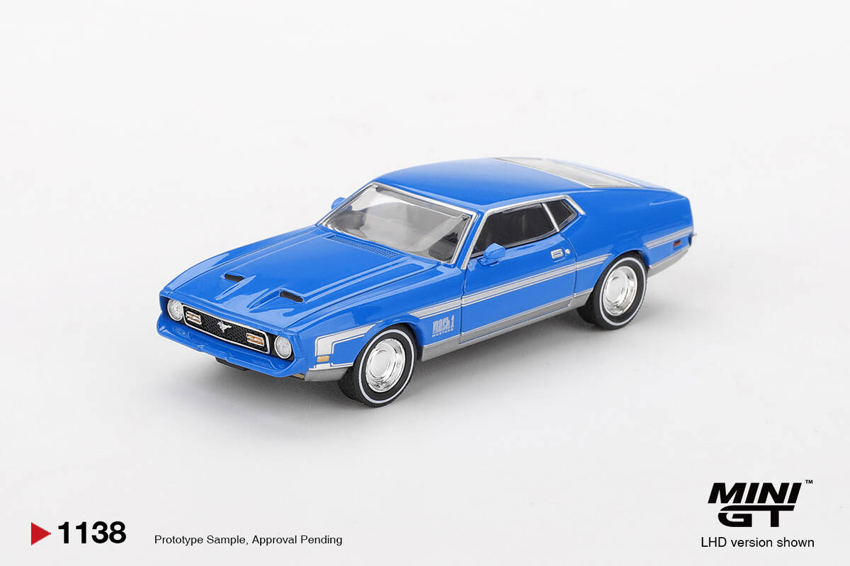 Mini GT 1/64 Ford Mustang Mach 1 Grabber Blue MGT01138