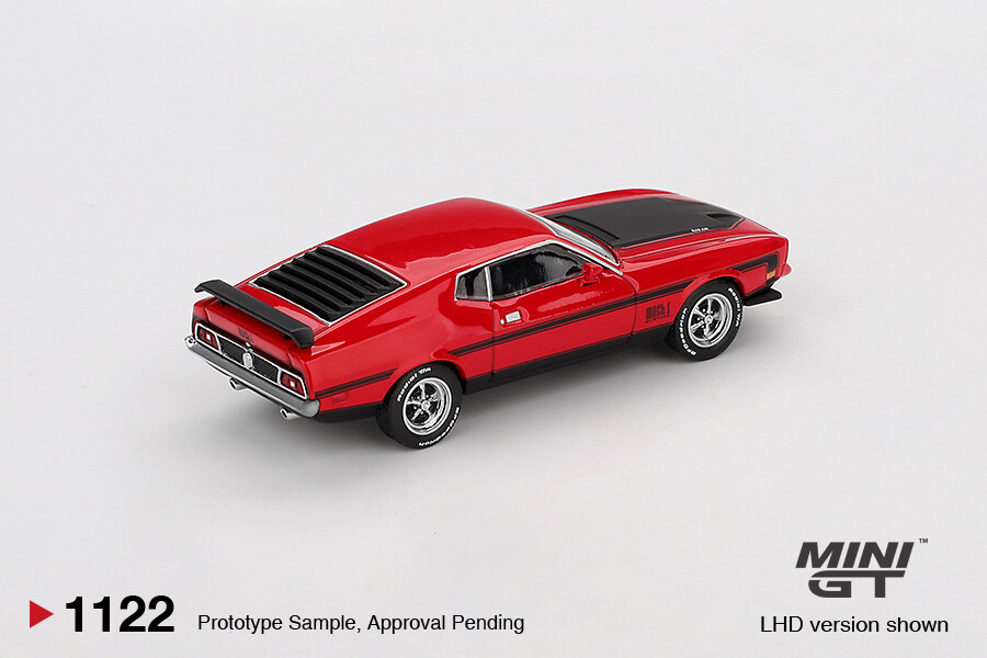 Mini GT 1/64 Ford Mustang Mach1 1971 Race Red MGT01122 - Thumbnail
