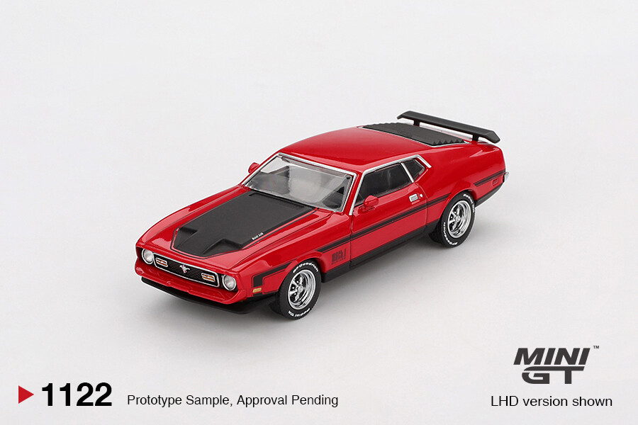 Mini GT 1/64 Ford Mustang Mach1 1971 Race Red MGT01122 - Thumbnail