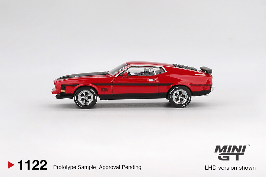 Mini GT 1/64 Ford Mustang Mach1 1971 Race Red MGT01122 - Thumbnail