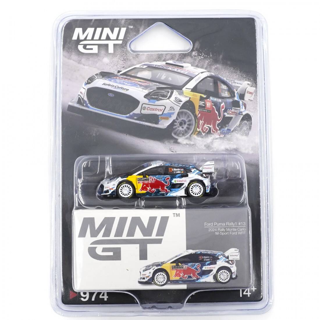 Mini GT 1/64 Ford Puma Rally1 M-Sport Ford WRT 2024 Rally Monte Carlo - Blister Paket MGT00974-BL