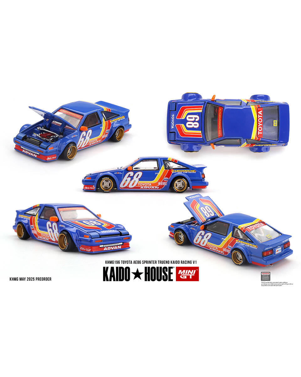 Mini GT 1/64 Kaido House Toyota AE86 Sprinter Trueno Kaido Racing V1 KHMG196
