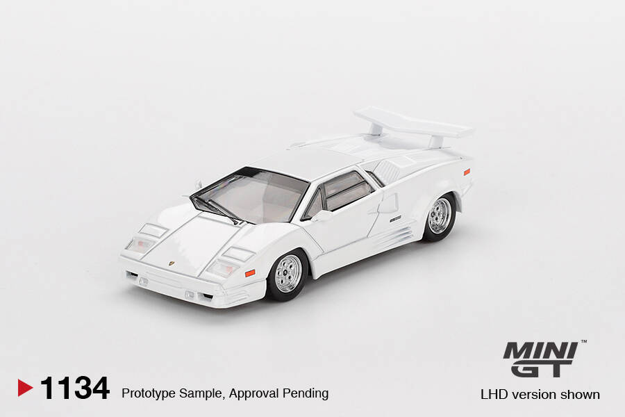 Mini GT 1/64 Lamborghini Countach 25th Anniversary White MGT01134