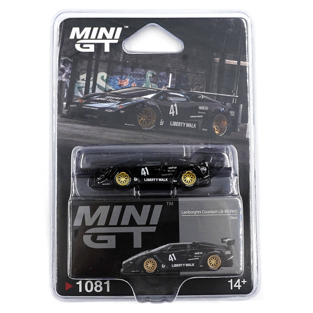 Mini GT 1/64 Lamborghini Countach LB-WORKS Black - Blister Paket MGT01081-BL