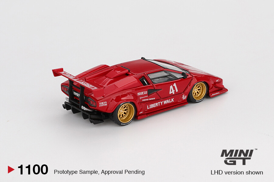 Mini GT 1/64 Lamborghini Countach LB-WORKS Red MGT01100 - Thumbnail