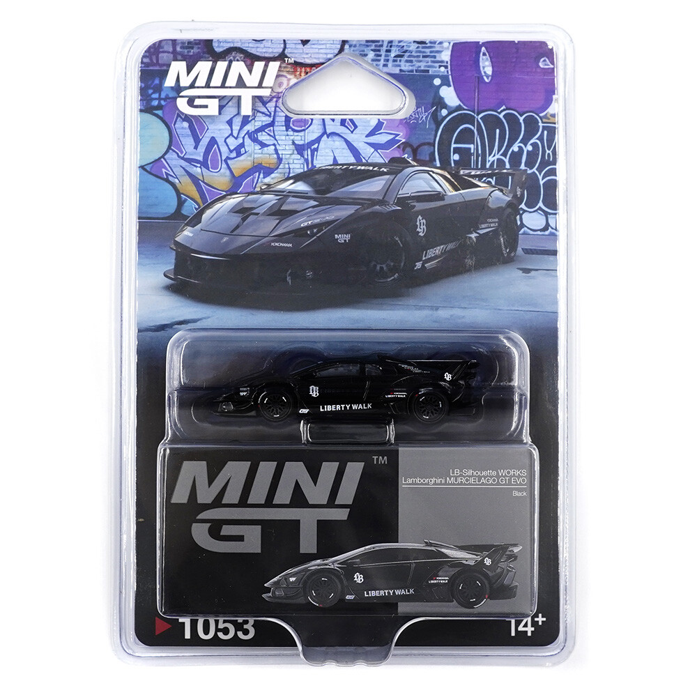 Mini GT 1/64 Lamborghini LB-Silhouette WORKS MURCIELAGO GT Evo Black - Blister Paket MGT01053-BL - Thumbnail