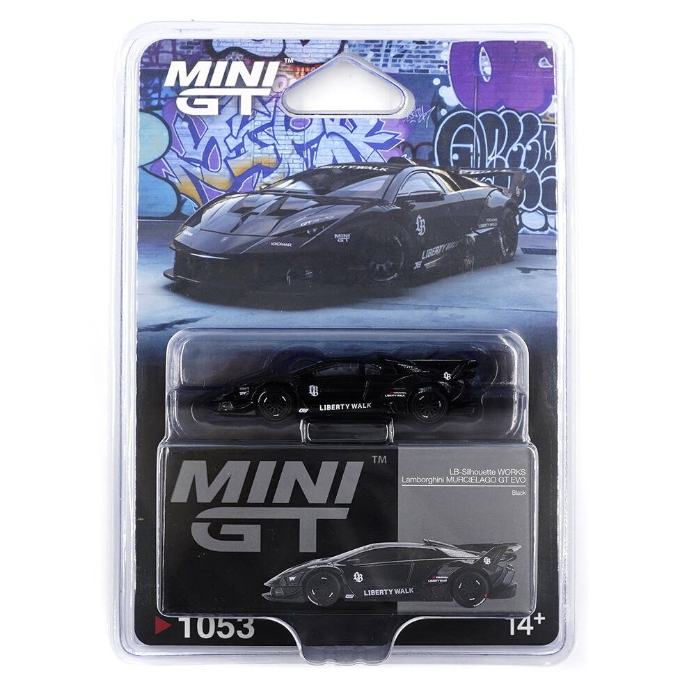 Mini GT 1/64 Lamborghini LB-Silhouette WORKS MURCIELAGO GT Evo Black - Blister Paket MGT01053-BL