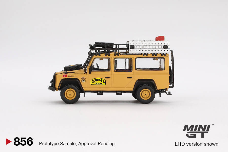 Mini GT 1/64 Land Rover Defender 110 1989 Camel Trophy Amazon Team Turkey Turkey Exclusive MGT00856 Blister Pack