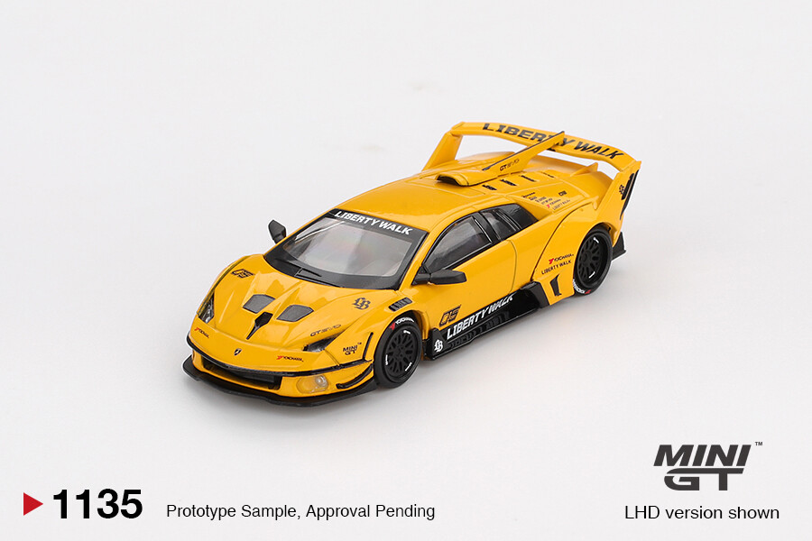 Mini GT 1/64 LB-Silhouette WORKS MURCIELAGO GT Evo Yellow MGT01135 - Thumbnail
