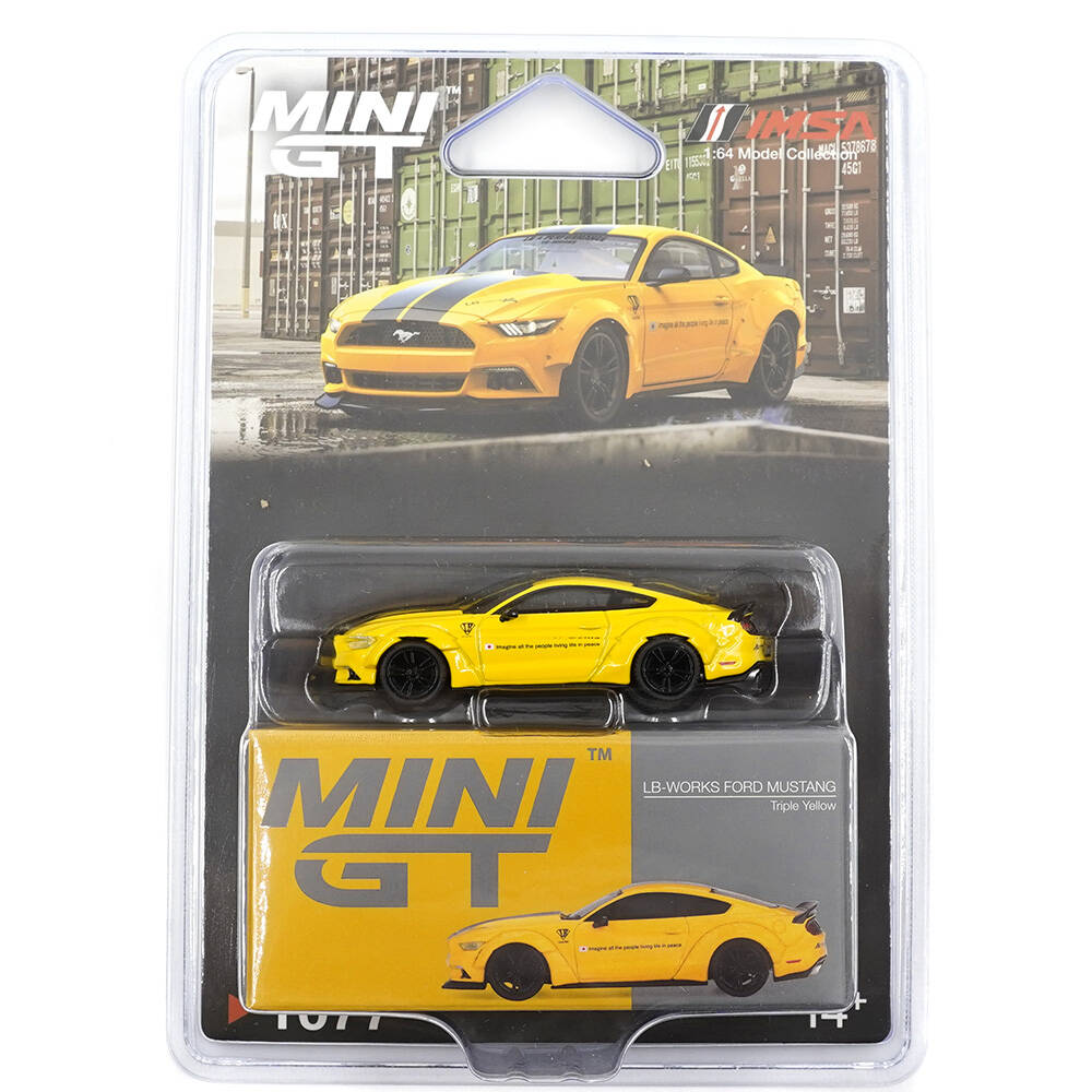 Mini GT 1/64 LB-WORKS FORD MUSTANG Triple Yellow - Blister Paket MGT01077-BL