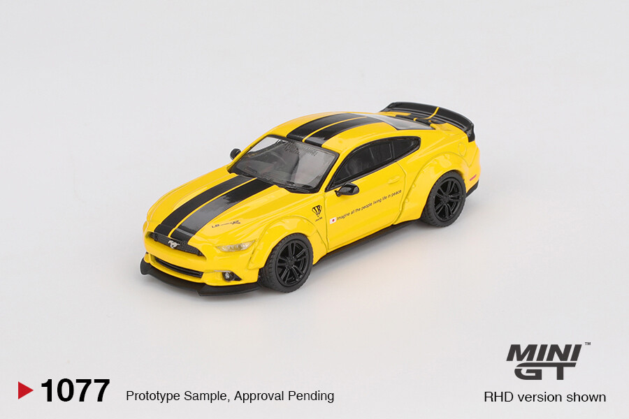 Mini GT 1/64 LB-WORKS FORD MUSTANG Triple Yellow MGT01077 - Thumbnail