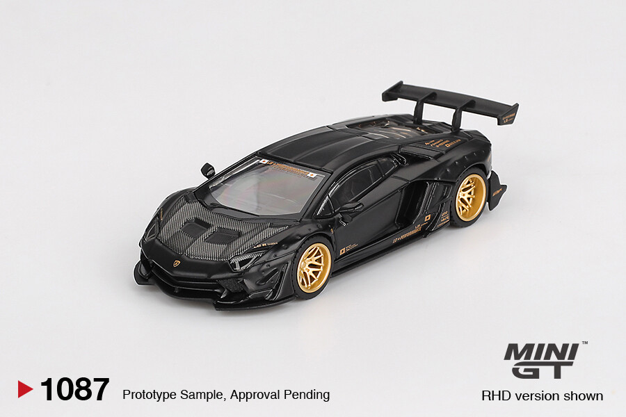 Mini GT 1/64 LB WORKS Lamborghini Aventador Limited Edition Matte Black MGT01087 - Thumbnail