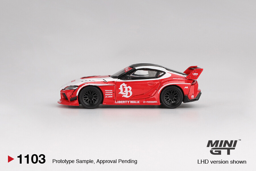 Mini GT 1/64 LB-WORKS Toyota GR Supra Red/White MGT01103 - Thumbnail