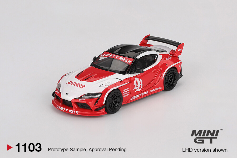 Mini GT 1/64 LB-WORKS Toyota GR Supra Red/White MGT01103 - Thumbnail