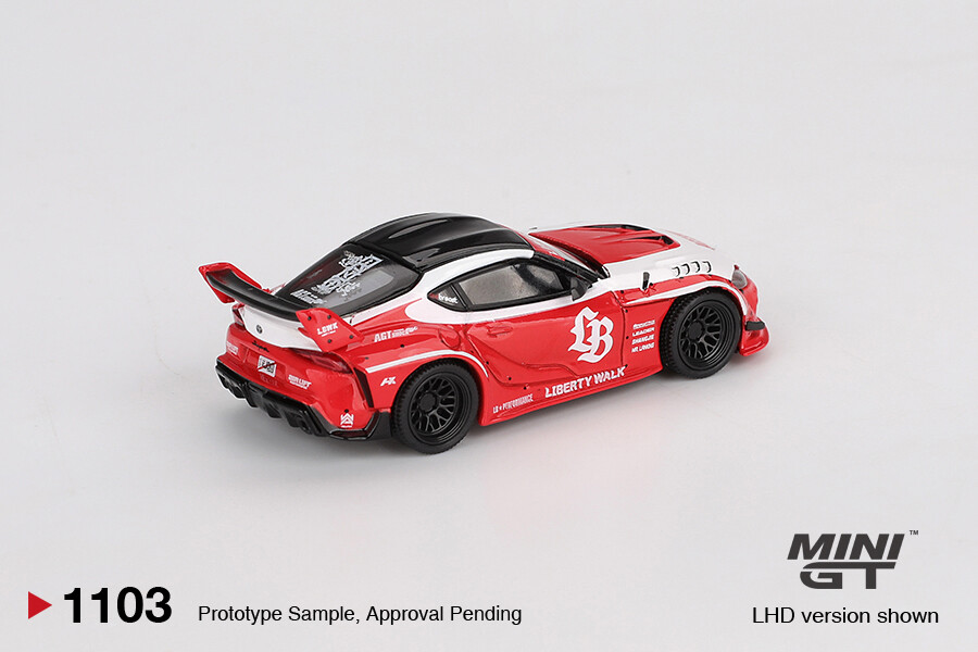 Mini GT 1/64 LB-WORKS Toyota GR Supra Red/White MGT01103 - Thumbnail