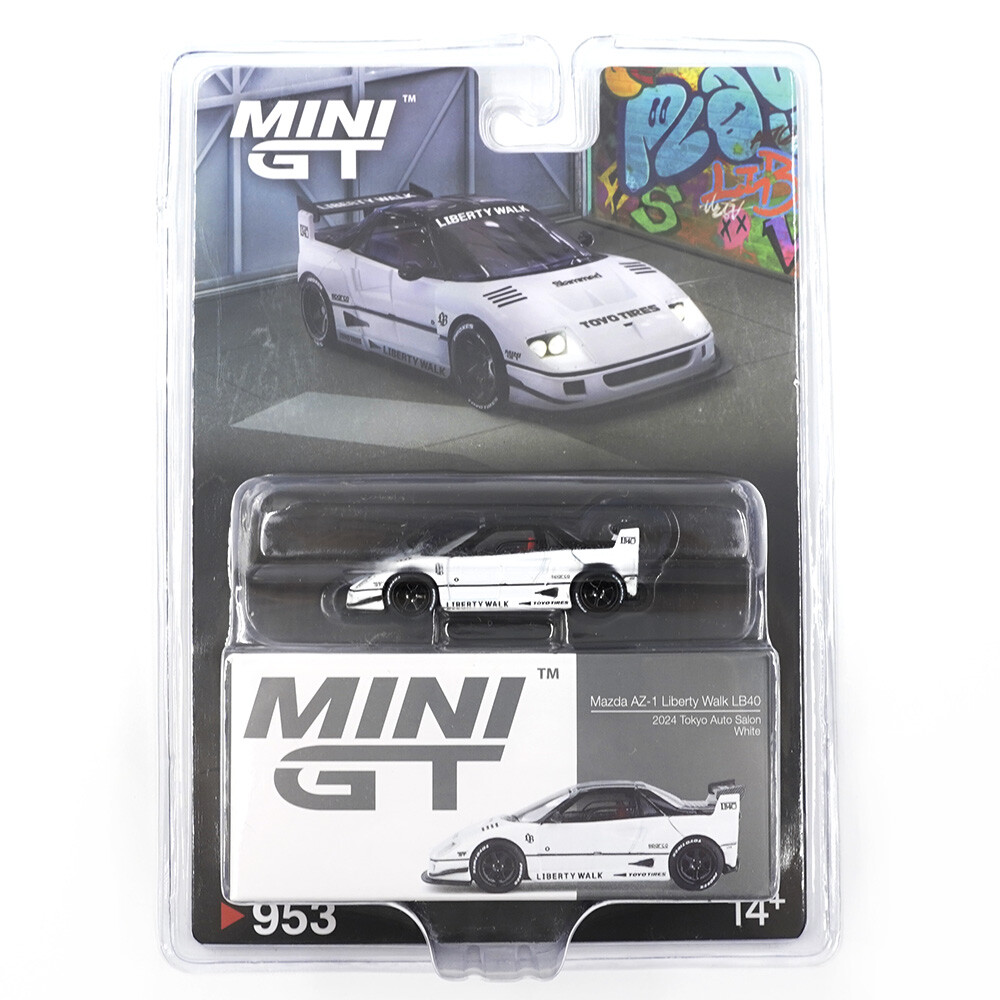 Mini GT 1/64 Mazda AZ-1 Liberty Walk LB40 White 2024 Tokyo Auto Salon - Blister Paket MGT00953-BL - Thumbnail