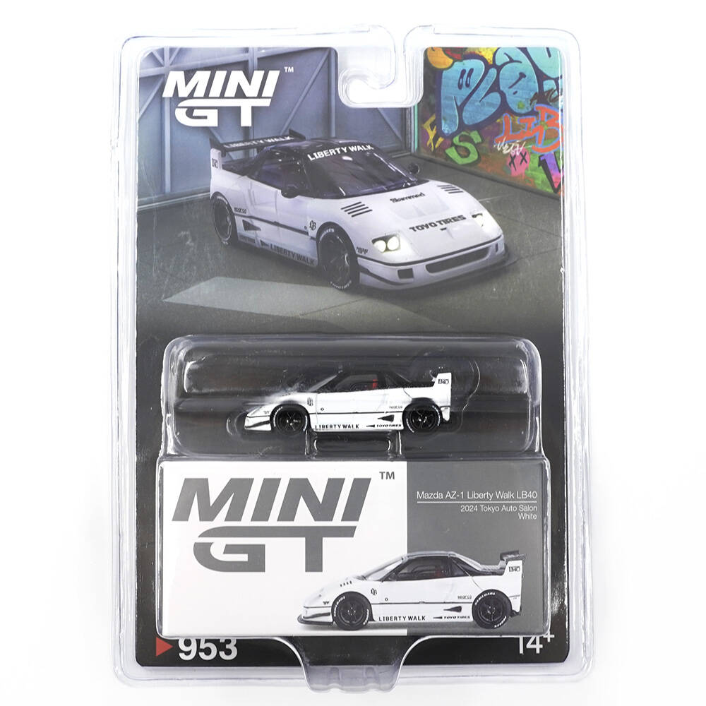 Mini GT 1/64 Mazda AZ-1 Liberty Walk LB40 White 2024 Tokyo Auto Salon - Blister Paket MGT00953-BL
