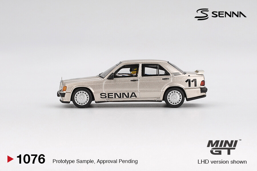 Mini GT 1/64 Mercedes-Benz 190 E 2.3-16 #11 Ayrton Senna 1984 Nürburgring Race of Champions w/ Figure MGT01076 - Thumbnail