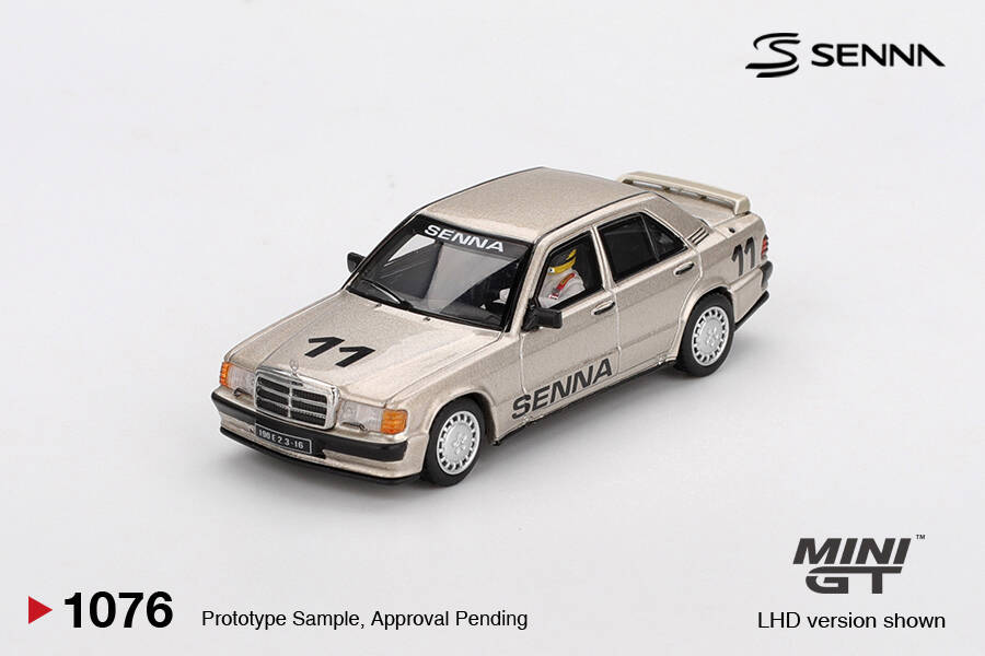 Mini GT 1/64 Mercedes-Benz 190 E 2.3-16 #11 Ayrton Senna 1984 Nürburgring Race of Champions w/ Figure MGT01076
