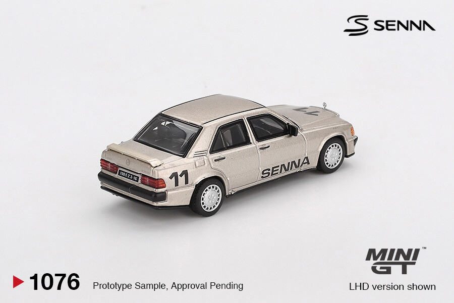 Mini GT 1/64 Mercedes-Benz 190 E 2.3-16 #11 Ayrton Senna 1984 Nürburgring Race of Champions w/ Figure MGT01076 - Thumbnail