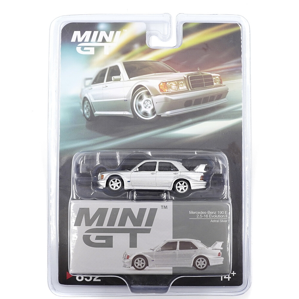 Mini GT 1/64 Mercedes-Benz 190E 2.5-16 Evolution II Astral Silver - Blister Paket MGT00852-BL - Thumbnail