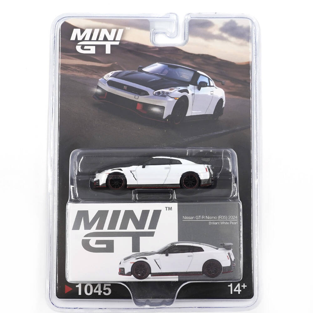 Mini GT 1/64 Nissan GT-R Nismo 2024 Brilliant White Pearl - Blister Paket MGT01045-BL