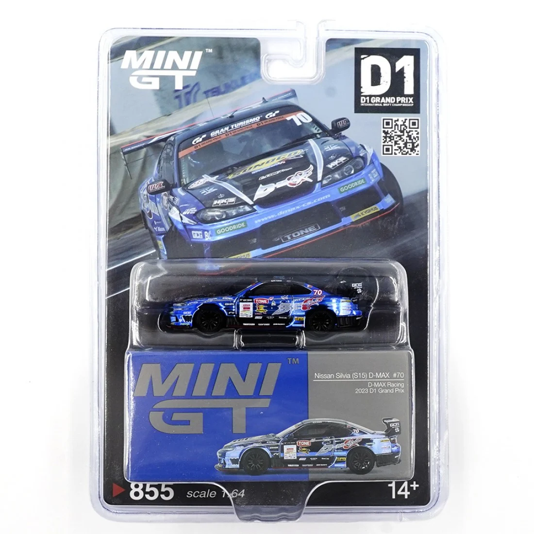 Mini GT 1/64 Nissan Silvia (S15) D-MAX #70 MGT00855-BL - Thumbnail